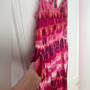 Banana Republic Pink and Red Tie-Dye Mini Dress